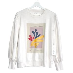 AG Jeans Hailey Sweatshirt in Poster Splash Ivory Dust